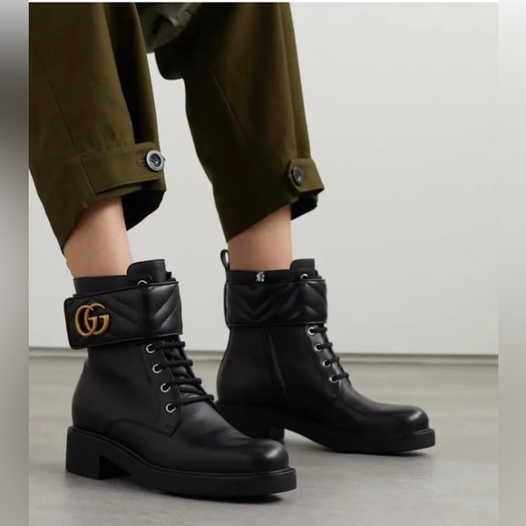 Gucci Women's Combat Boot with Double G Size 8.5 - Picture 1 of 13